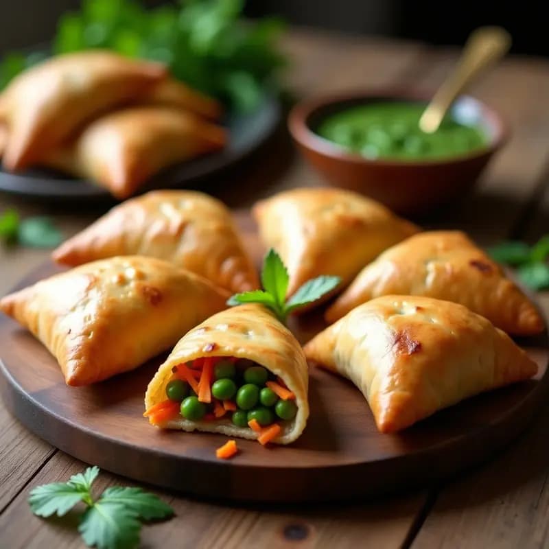 Samosas de Guisantes y Zanahoria: Entrante Indio Sin Gluten y Bajas Calorías