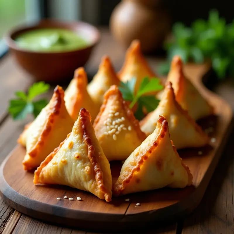 Samosas Indias de Espinaca y Queso Paneer: Crujientes y Altas en Proteína en Airfryer