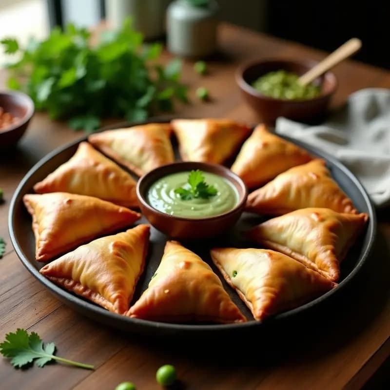 Samosas de Patata y Guisantes al Horno: Receta India Sin Fritura y Crujiente
