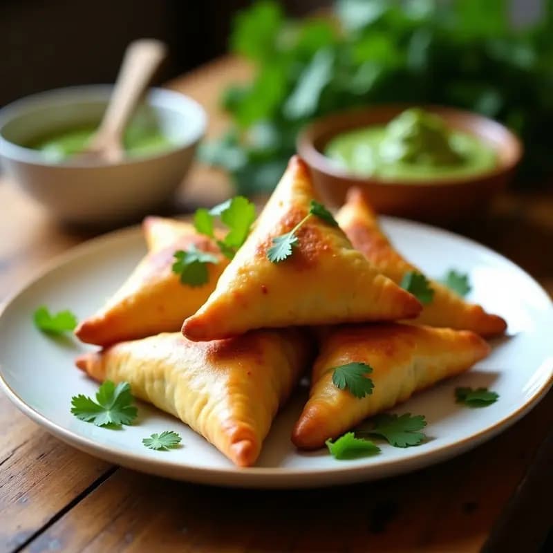Samosas de Patata y Guisantes con Masa de Garbanzo: Snack Indú Sin Gluten y Crujiente