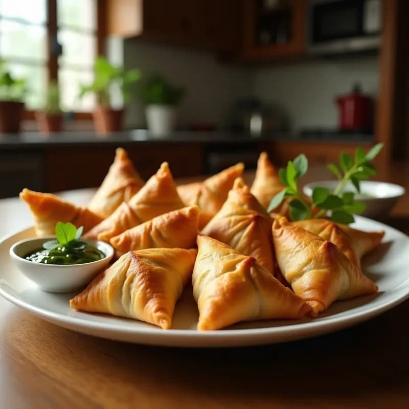 Samossa de Carnes y Especias: Aperitivo Pakistaní Crujiente en Airfryer