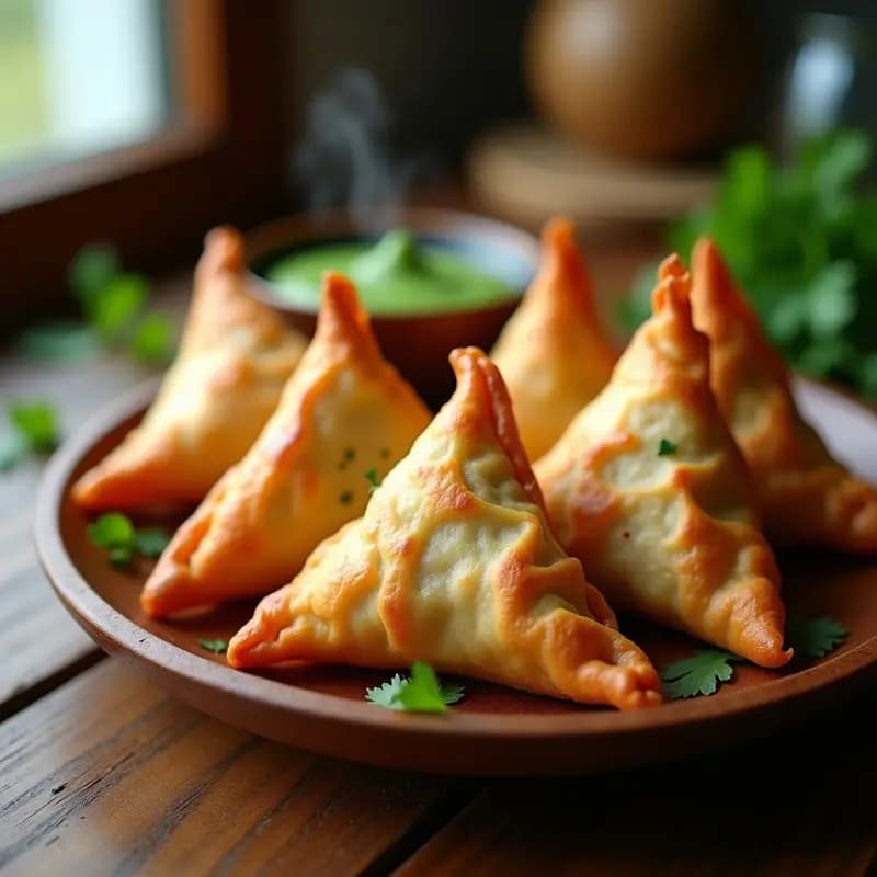 Samossas de Batata y Guisantes con Masa de Harina de Garbanzo: Receta India en Airfryer