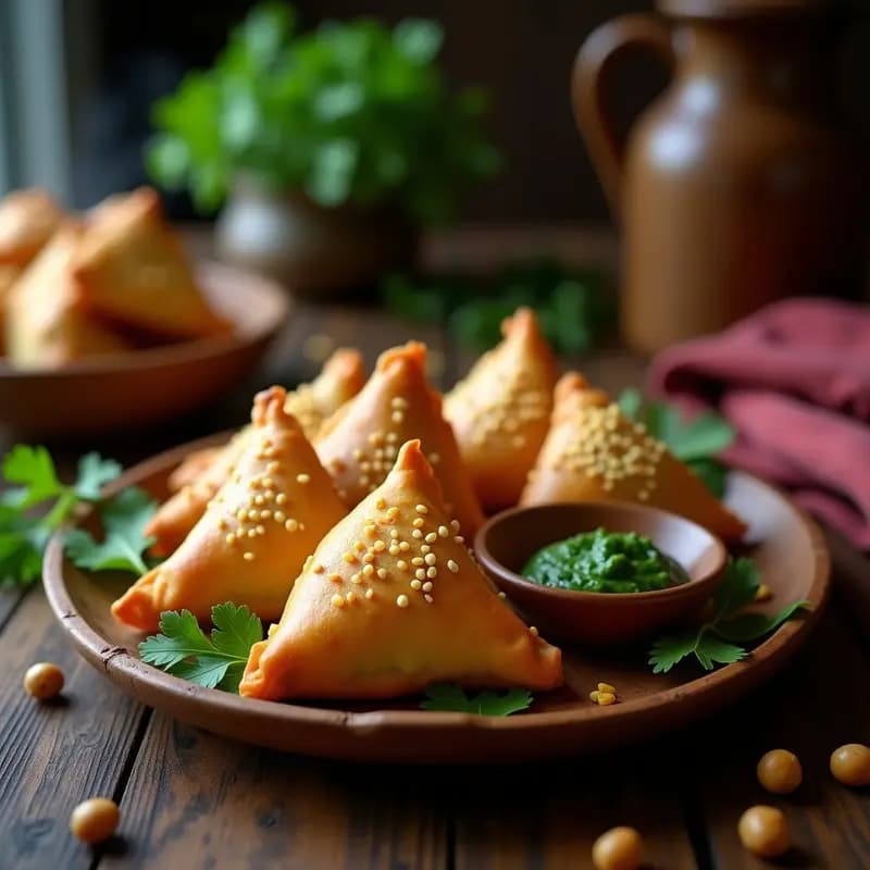 Samossas de Garbanzos y Espinacas al Horno: Aperitivo Indio Crujiente y Sin Frito