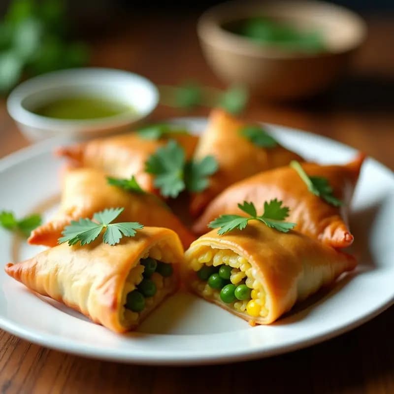 Samossas de Patata y Guisantes: Receta India Picante en Olla Express con Masa Filo