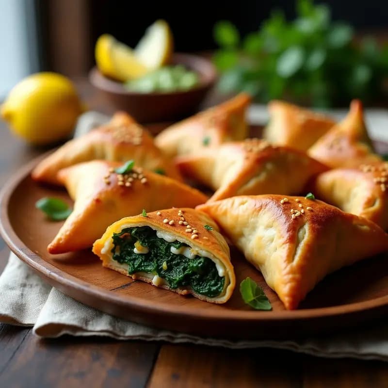 Samousas de Espinacas y Queso Paneer en masa de Garbanzo: Entrante Indio Sin Gluten