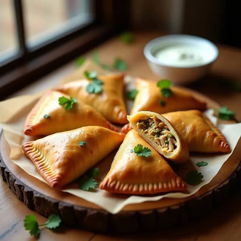 Samoussa de Pollo y Alcachofas: Empanadillas Francesas con Influencia Norteafricana