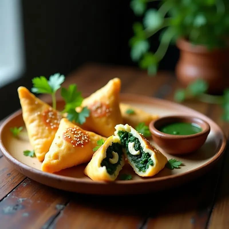 Samoussas de Espinaca y Queso Paneer: Entrante Indio en Airfryer Sin Freír
