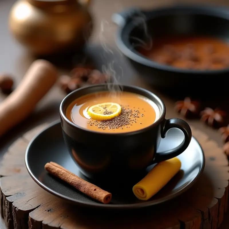 Samovarp de Té Chai con Especias: Bebida India Tradicional en Olla