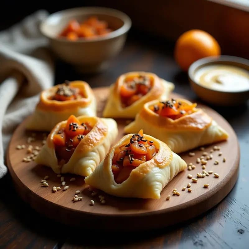 Samsa de Calabaza y Cebolla Caramelizada: Entrante Uzbekistaní Crujiente al Horno