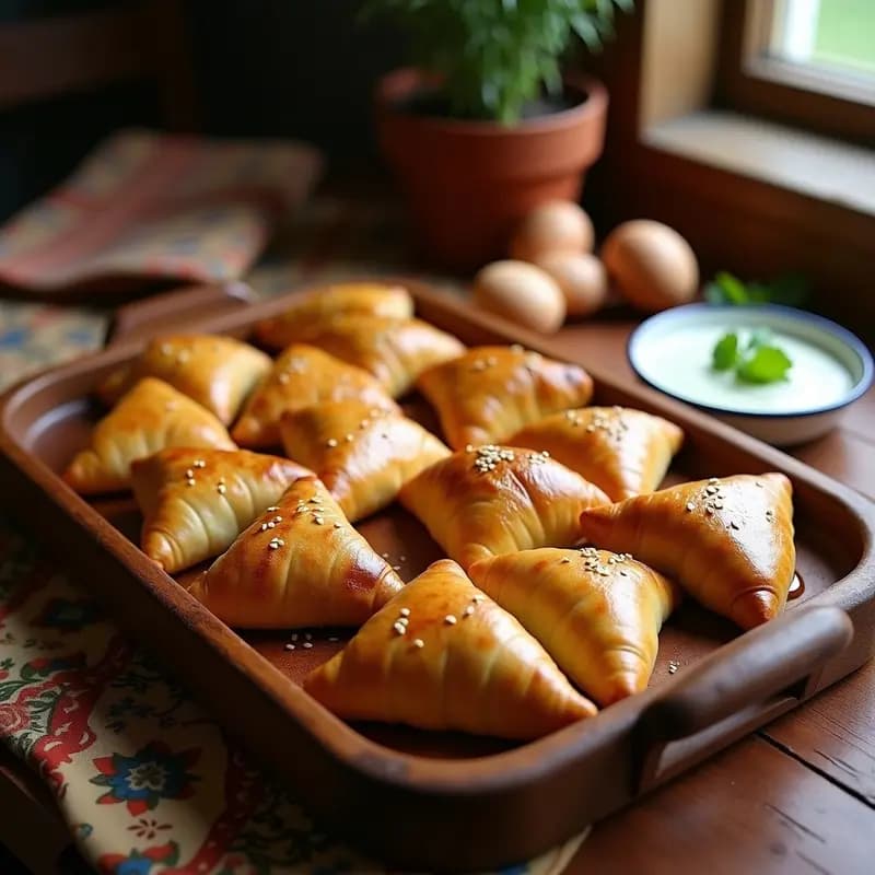 Samsa de Carne y Cebolla: Empanadas Uzbekas Crujientes al Horno