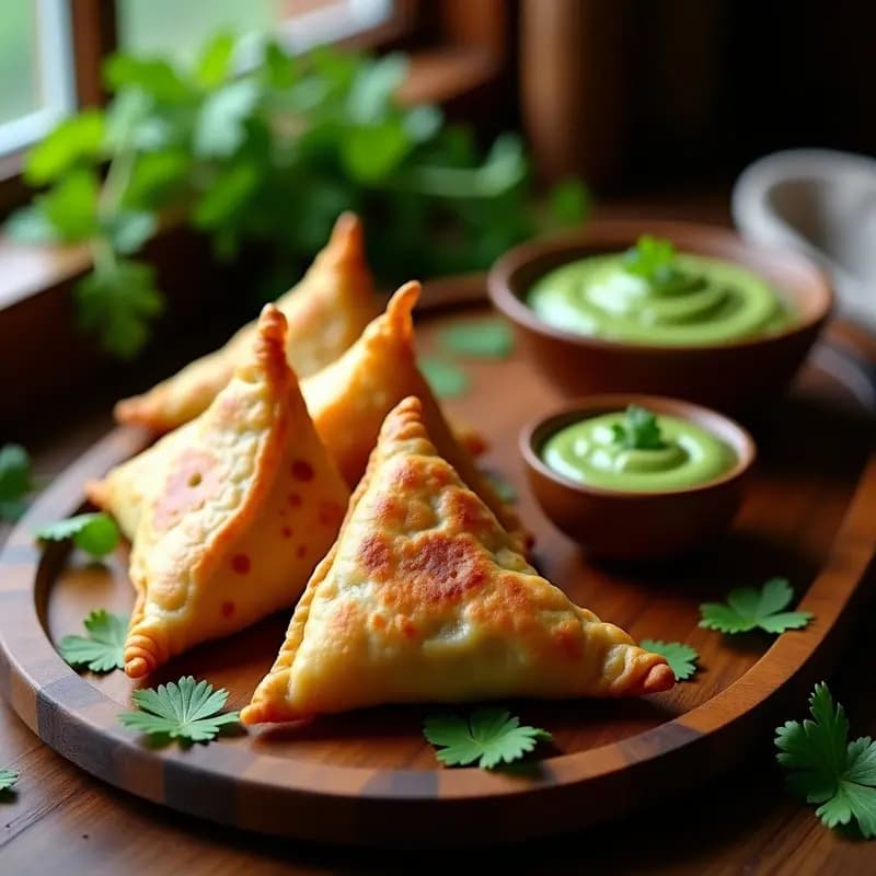 Samusas de Coliflor y Guisantes: Receta India al Horno sin Aceite