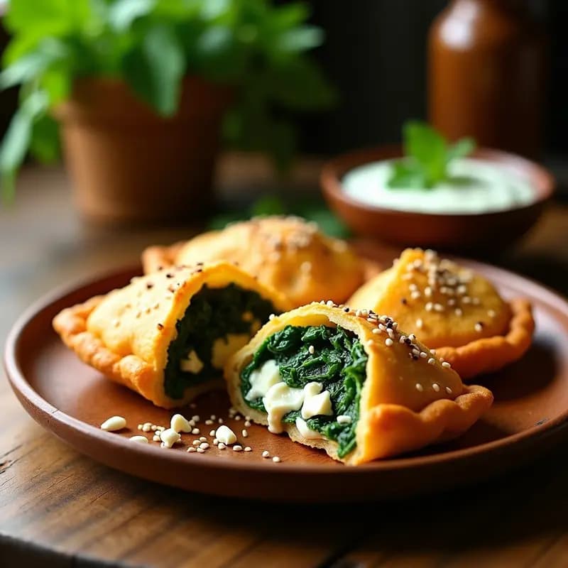 Samusas de Espinacas y Queso Feta: Entrante Indio Crujiente y Sabroso