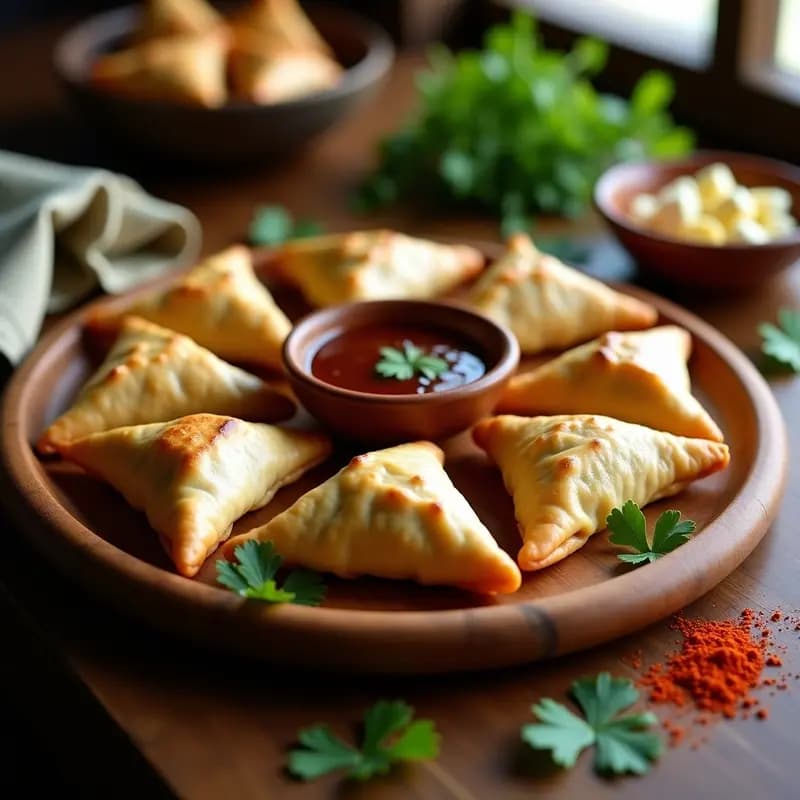 Samusas de Espinacas y Queso Paneer con Salsa de Tamarindo: Receta India para Fiestas