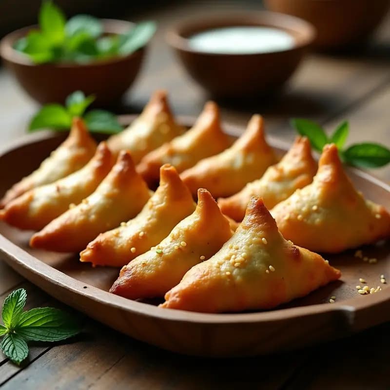 Samusas de Garbanzo y Espinacas al Horno: Aperitivo Indio Crudivegano y Crujiente