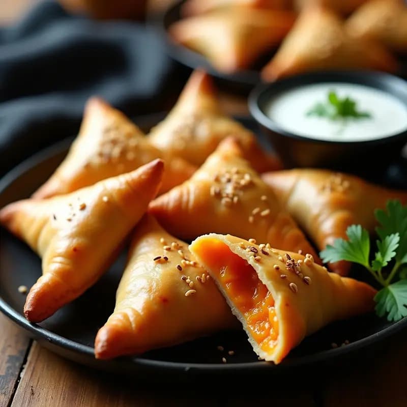 Samusas Indianas de Calabaza y Garbanzos: Aperitivo Crujiente en Airfryer
