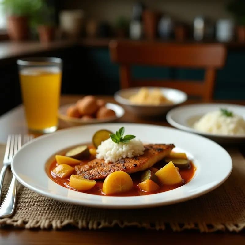 Sancaochado Colombiano de Pescado con Plátano Verde y Coco: Receta Costera en 25 Minutos