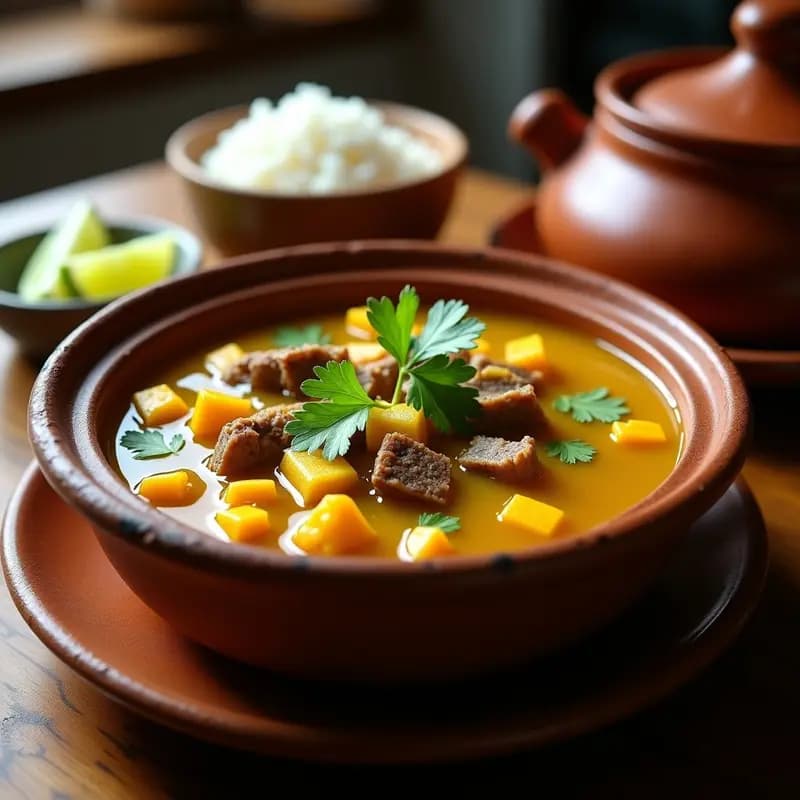 Sancoche Peruano con Yuca y Carnes Variadas: Sopa Contundente y Tradicional