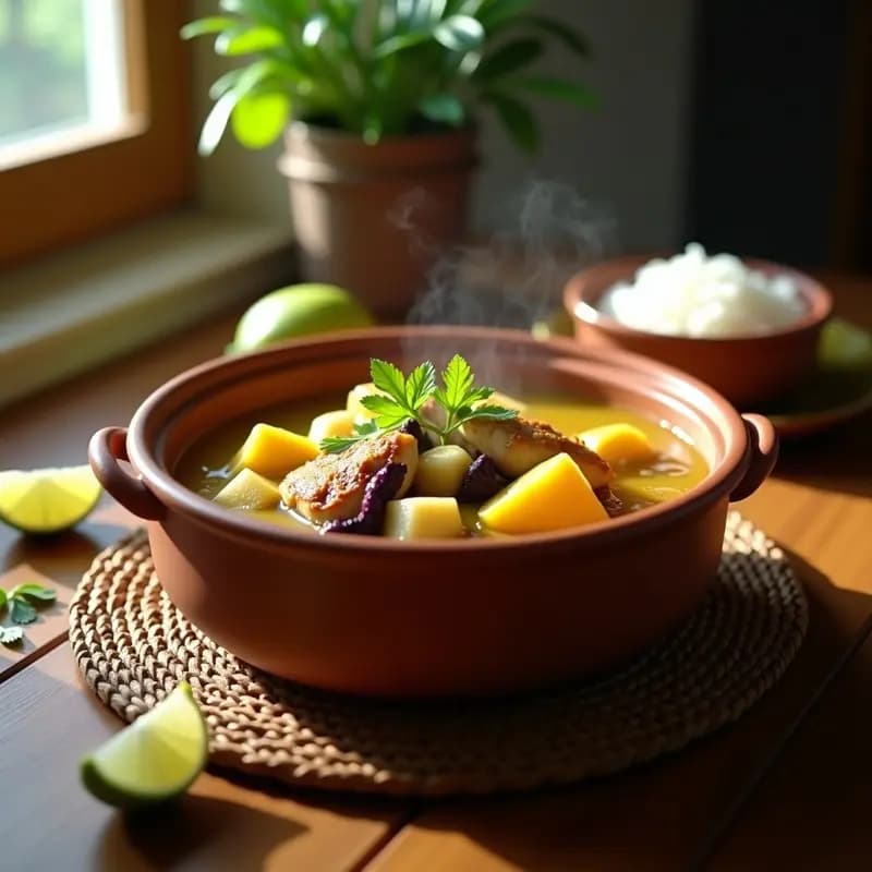 Sancocho Dominicano: Guiso de Pollo con Yuca, Plátano y Ñame