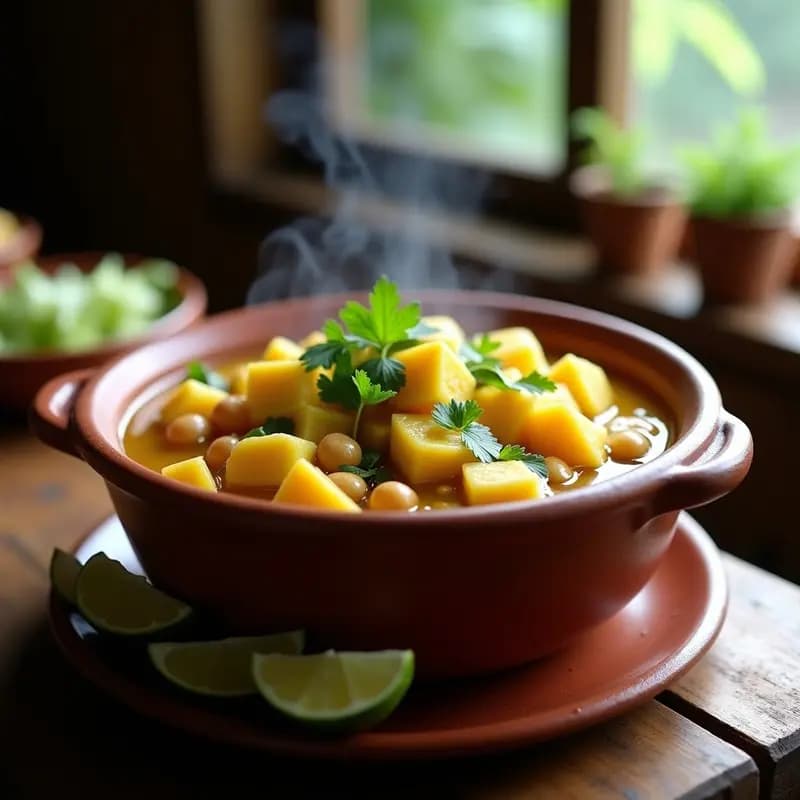 Sancocho Colombiano Vegano con Yuca y Plátano Verde: Receta Alta en Fibra y Sin Gluten