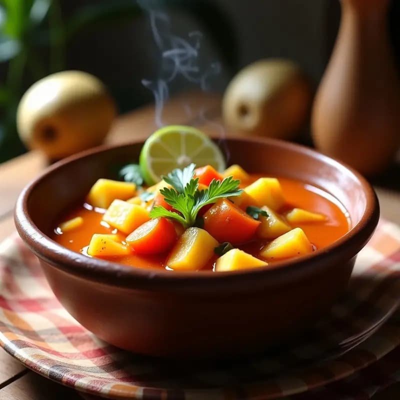 Sancocho de Verduras y Yuca con Achiote: Receta Colombiana Vegana en Olla Rápida