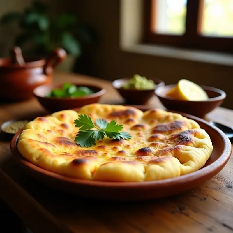Sandomir Indio: Pan Plano Relleno de Patata y Especias al Estilo Bombay