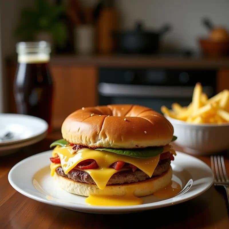 Sándwich de 3 Pisos con Carnes Frías, Quesos y Patatas Fritas: El Rey de los Bocadillos
