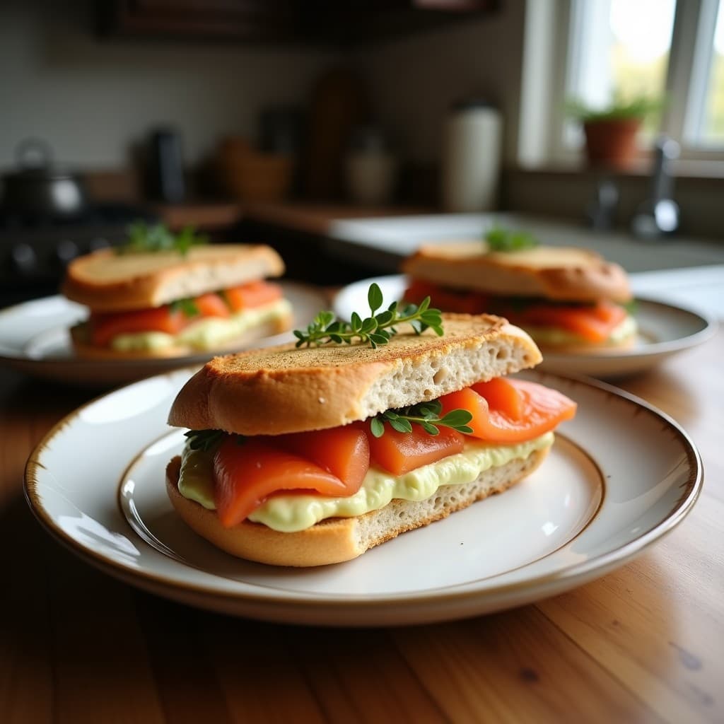 Sándwich Abierto de Pan de Centeno con Puré de Alcachofas y Ventresca de Salmón: Receta Escandinava Keto