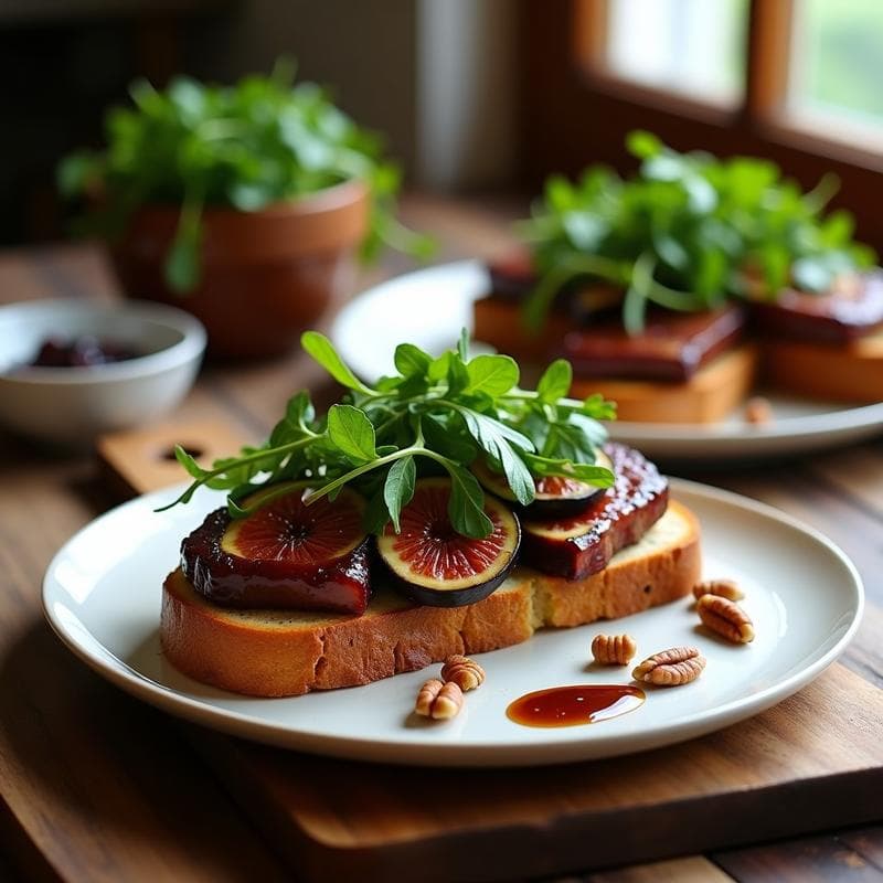 Sándwich de Pan de Centeno con Hígado de Pato Confitado y Mermelada de Higo: Receta Francesa Gourmet en Airfryer