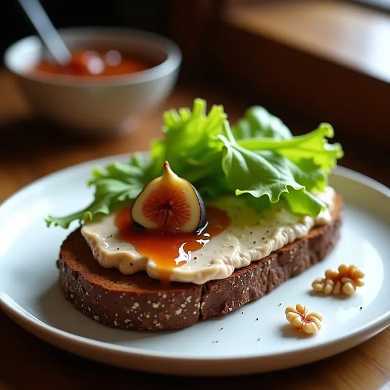 Sándwich de Pan de Centeno y Paté de Hígado de Pollo con Mermelada de Higo: Bocadillo Francés Keto