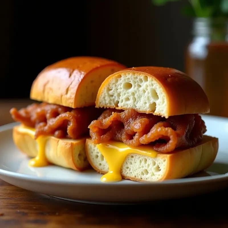 Sándwich de Chicharrón Prensado con Queso Provolone y Ají Amarillo: Crujiente y Sabroso