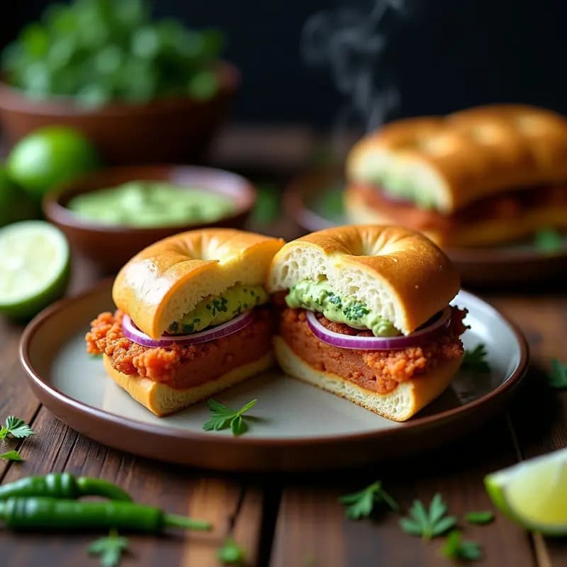 Sándwich de Chicharrón de Cerdo con Salsa Verde y Crema: Receta Peruana para Desayunar