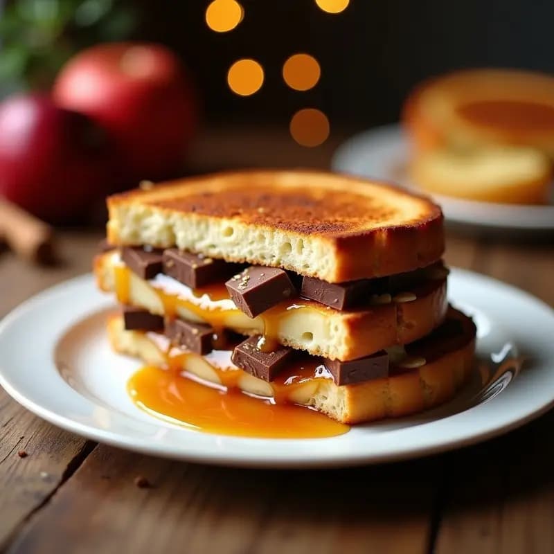 Sándwich de Chocolate y Queso Brie con Manzanas Asadas: Combinación Sorprendente y Adictiva