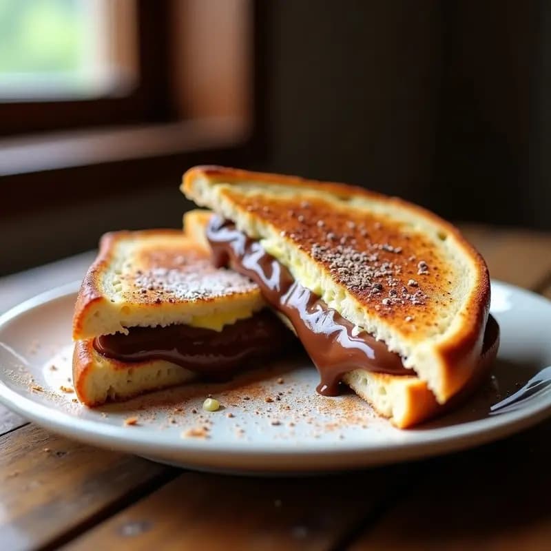 Sándwich de Chocolatina y Queso Crema a la Plancha: Merienda que Rompe Todas las Reglas