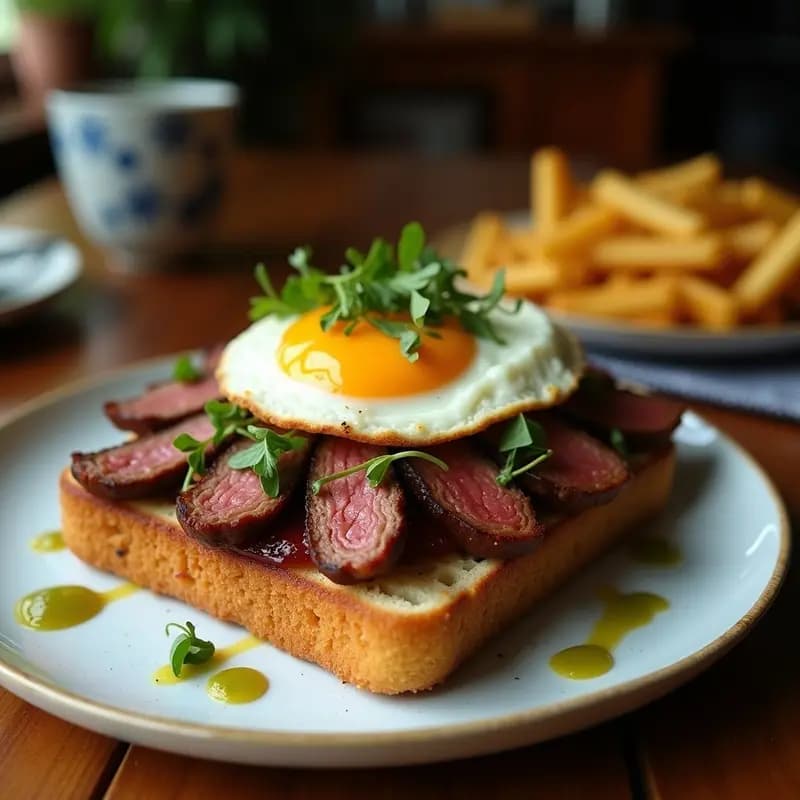 Sandwich de Churrasco con Chimichurri y Huevo Frito: Receta Argentina para Noches de Exceso