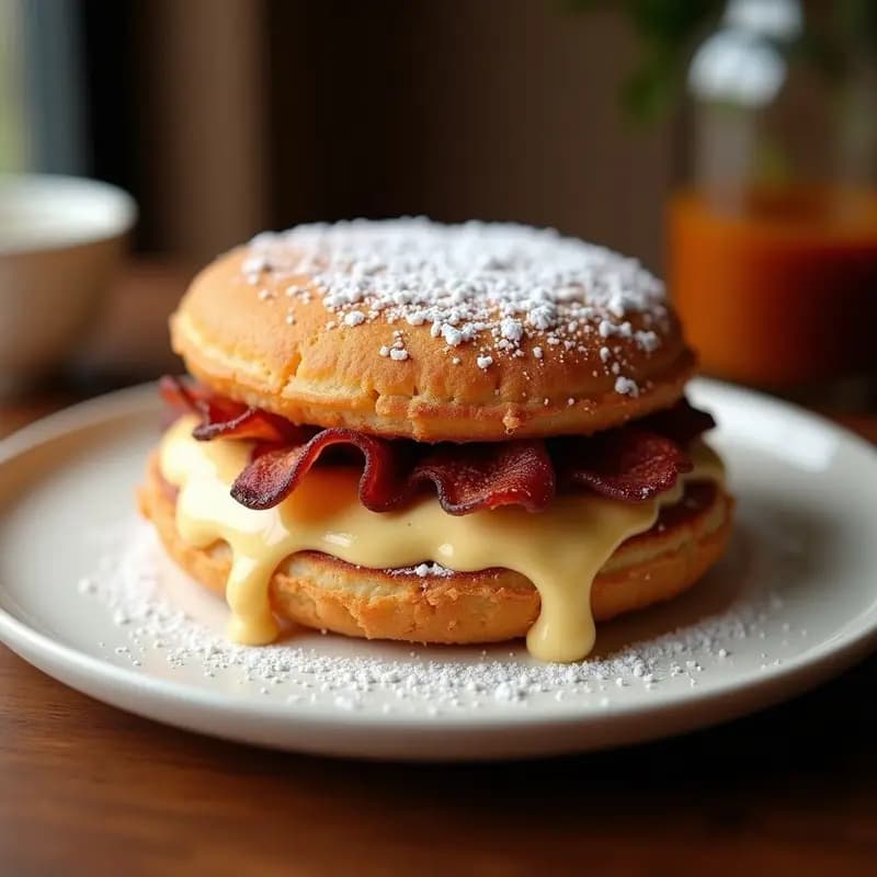 Sándwich de Churros con Crema de Avellanas y Bacon Crujiente: Desayuno o Cena Prohibida