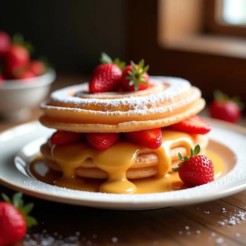 Sándwich de Churros con Dulce de Leche y Fresas: Merienda que Parece un Sueño