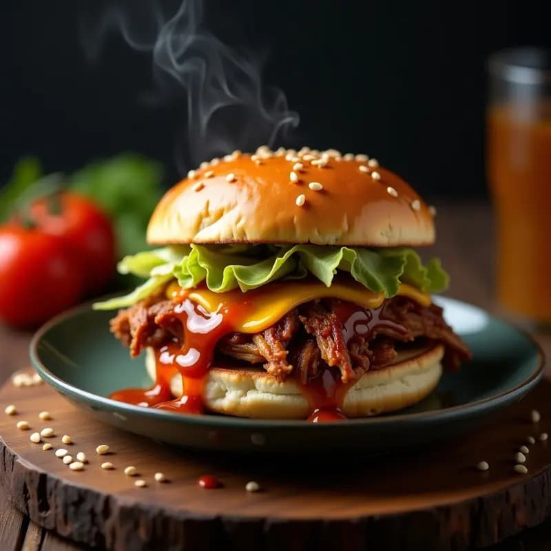 Sándwich de Costilla Desmenuzada: Receta con Queso Gouda y Salsa Barbacoa en Pan Brioche