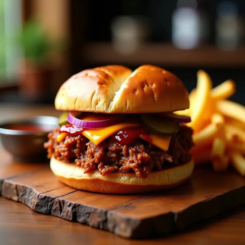 Sándwich de Costillas de Cerdo Desmenuzadas con Salsa Barbacoa: Receta Jugosa y Sabrosa