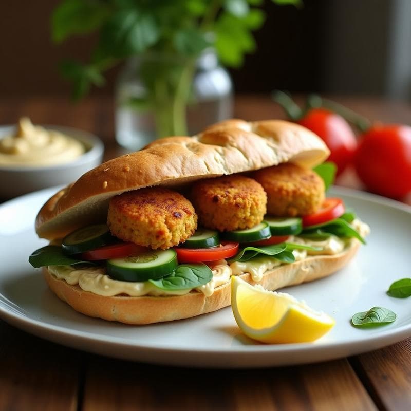 Sándwich de Falafel y Hummus con Pan de Pita Integral: Receta Vegana en Thermomix