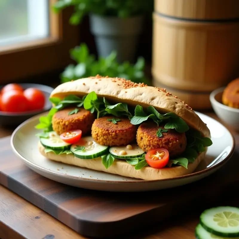 Sándwich de Falafel Crujiente con Tahini y Pepino: Receta de Oriente Medio para Tupper