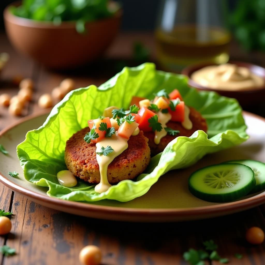 Sándwich de Falafel Crujiente con Tahini y Pepino: Receta Árabe Vegana y Sin Gluten