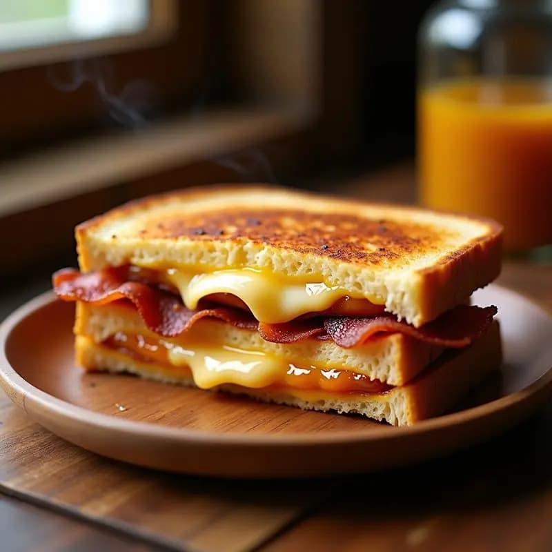 Sándwich de Gooey Grilled Cheese con 4 Quesos, Bacon y Mermelada de Higos: Receta para Derretirte