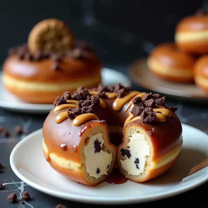 Sándwich de Helado de Cookie Dough entre Donuts Glaseados: El Postre que Rompe todas las Reglas