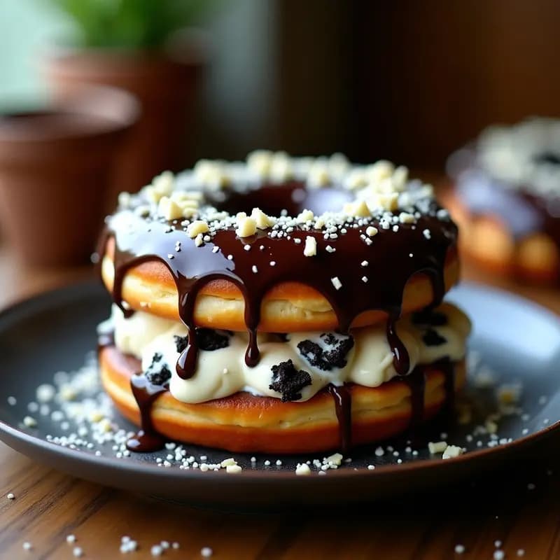 Sándwich de Helado entre Dos Donuts de Chocolate: El Postre Más Locamente Delicioso