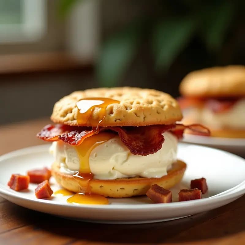 Sándwich de Helado de Galletas con Bacon: El Bocado que Desafía a la Física