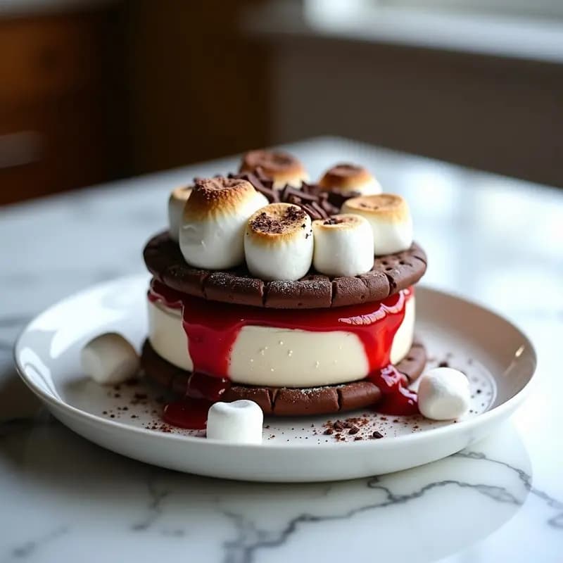 Sándwich de Helado de Galletas con Mermelada de Fresa y Marshmallows: Receta Infantil para Adultos Golosos