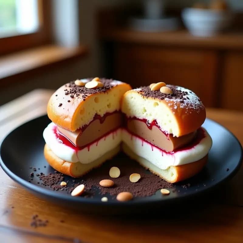 Sándwich de Helado de Turrón y Pan de Brioche: Postre Navideño en 3 Capas Viral