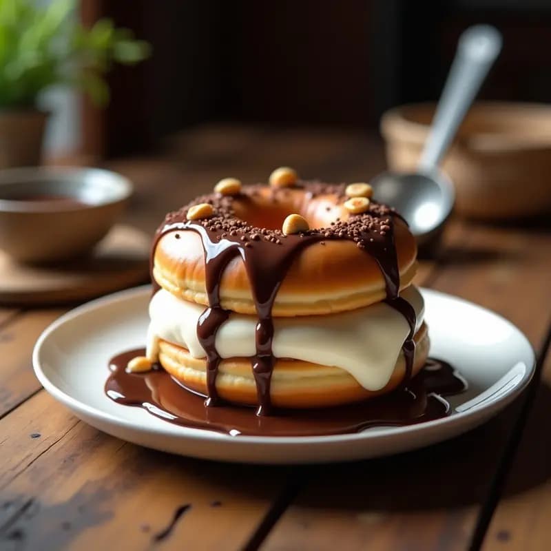 Sándwich de Helado de Vainilla entre Dos Donas Glaseadas: Postre o Merienda Extrema