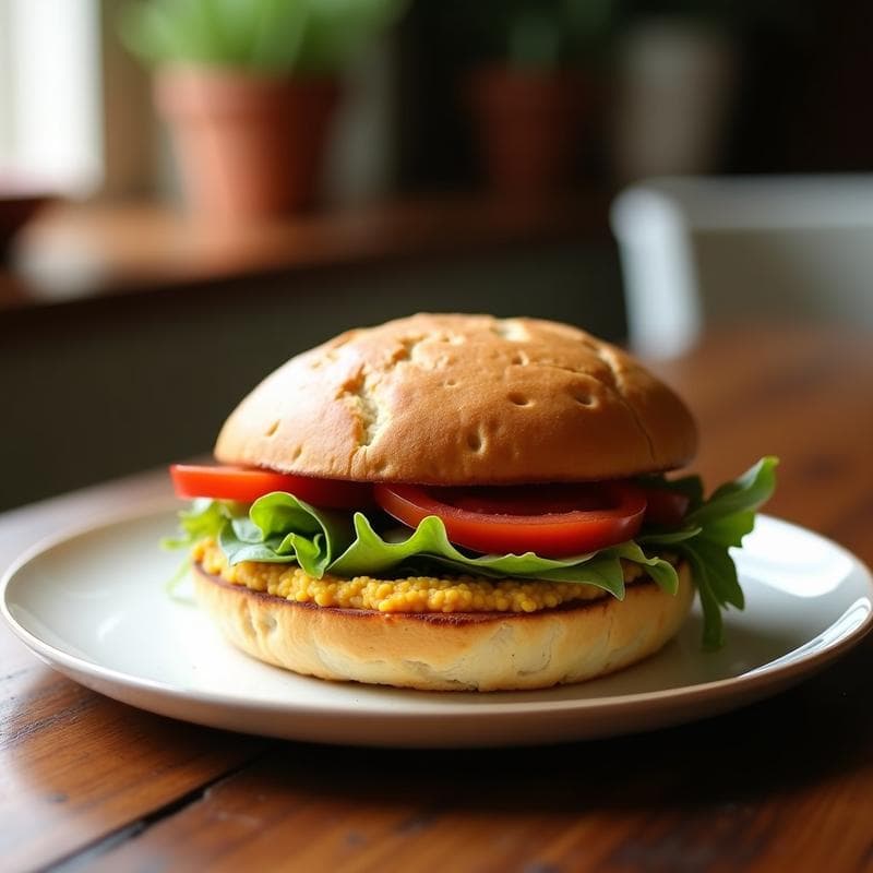 Sándwich de Hummus y Vegetales Asados en Pan de Centeno: Receta Vegana y Crujiente
