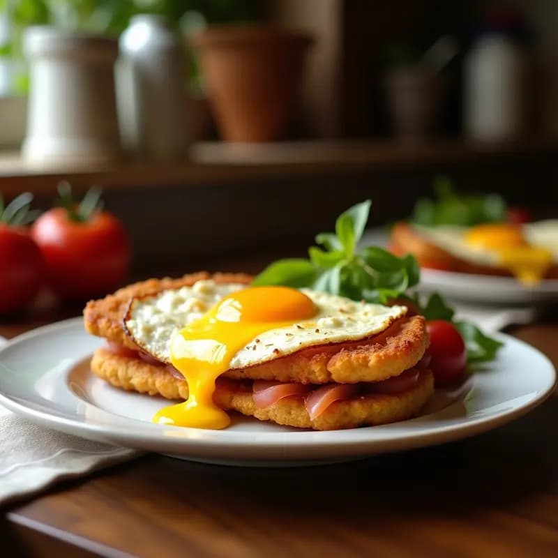 Sándwich de Milanesa a Caballo con Huevo Frito Jamón y Queso: Receta Argentina de Infarto